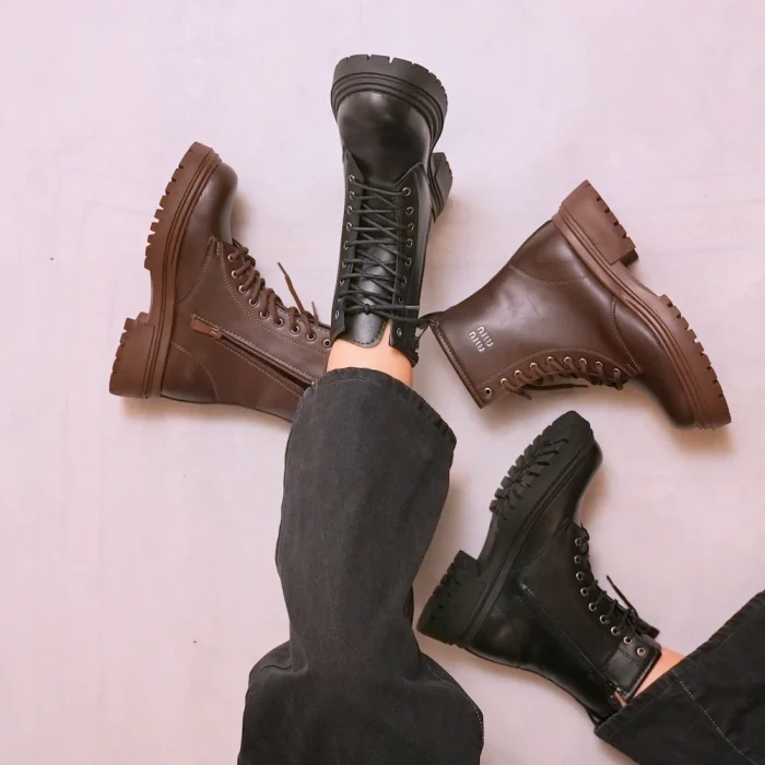 کد 2044 | نیم بوت زنانه پشت چرم - Image 3